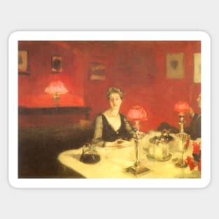 A Dinner Table at Night by John Singer Sargent Sticker